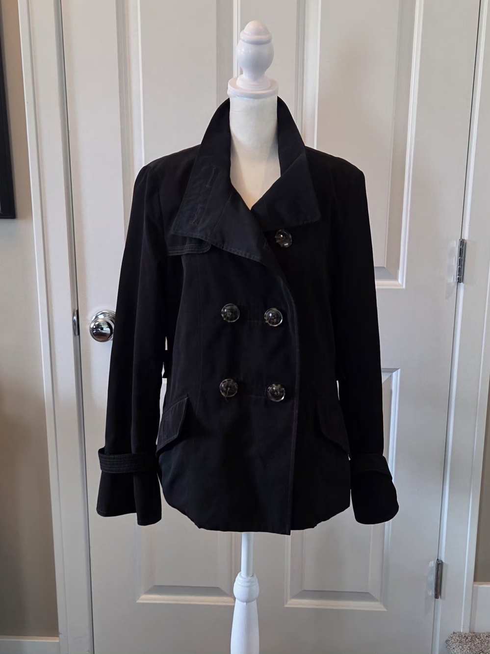 Croft and Barrow Double Breasted Pea Trench Coat Womens Size M